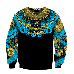 Mexico Aztec Quetzalcoatl Skull All Over Printed Unisex 3D All Over Printed Hoodie