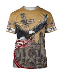 American Eagle Flag Us Cathedral Customized 3D All Over Printed hoodie