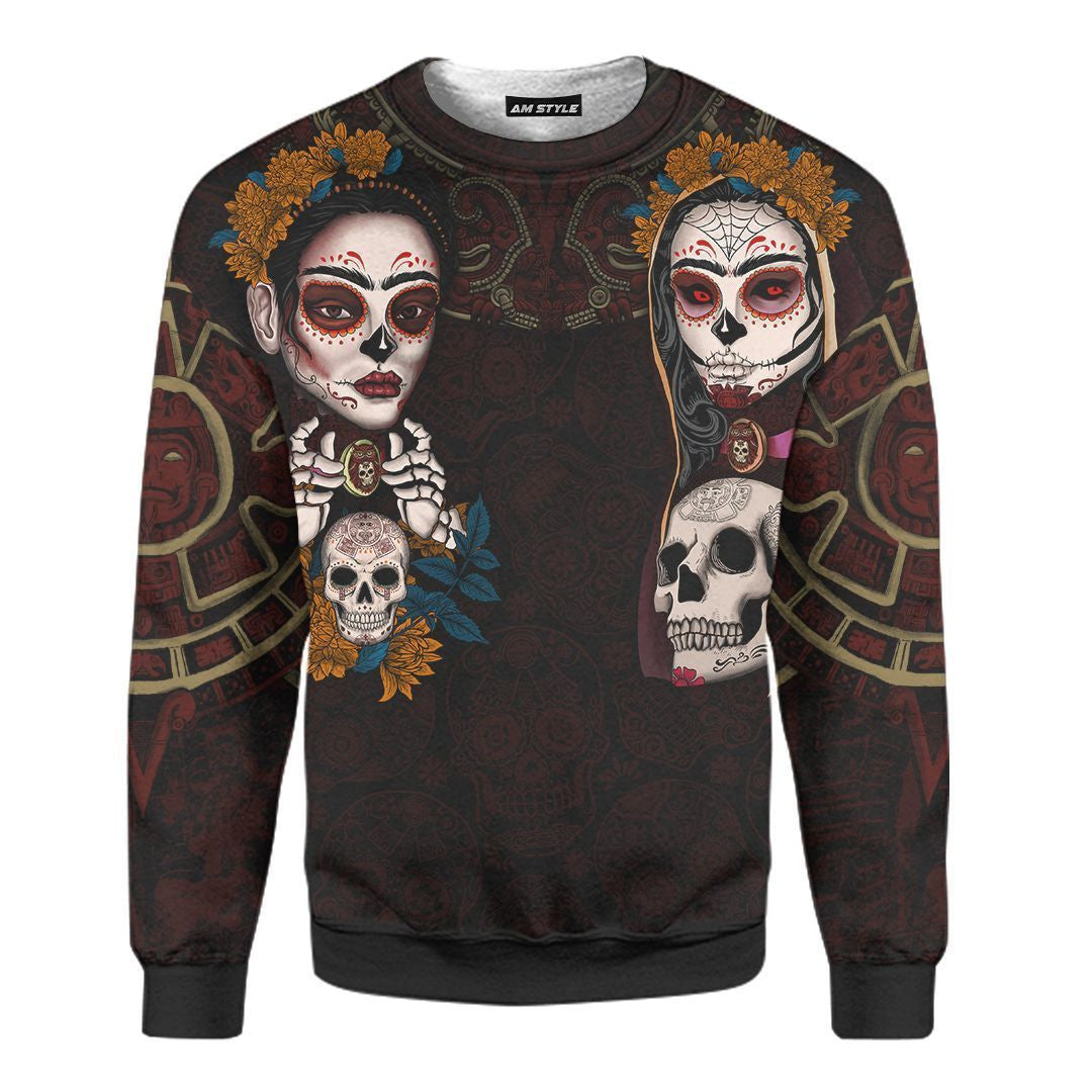 Aztec Maya Mexico Sugar Skull Dia De Muertos 3D All Over Printed 3D All Over Printed hoodie