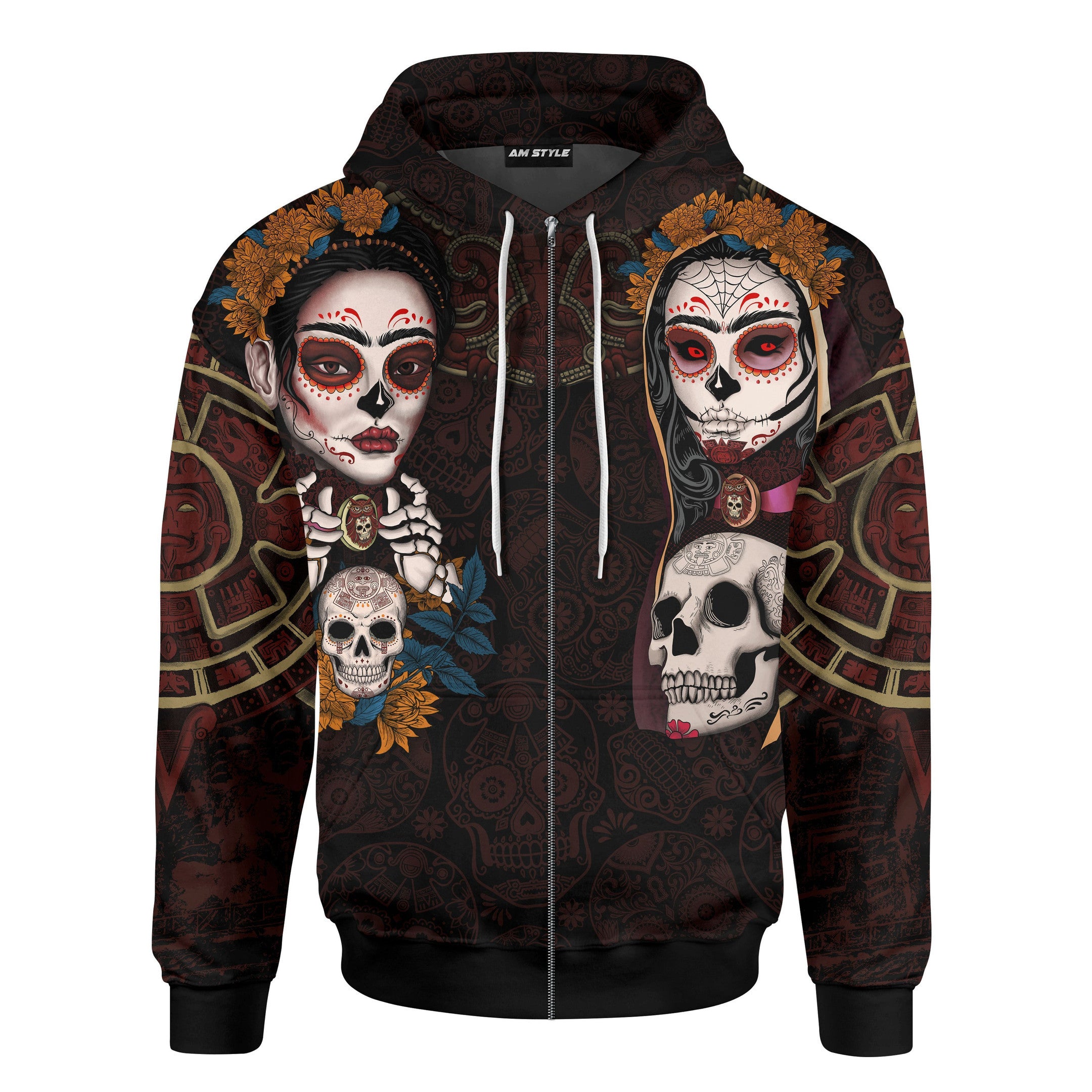 Aztec Maya Mexico Sugar Skull Dia De Muertos 3D All Over Printed 3D All Over Printed hoodie