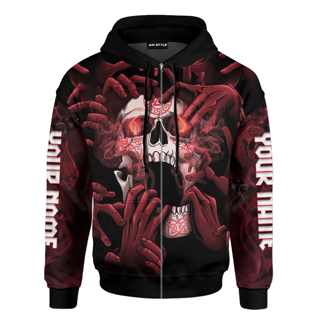 Sepulchral Skull Cornell Red Colour hoodie