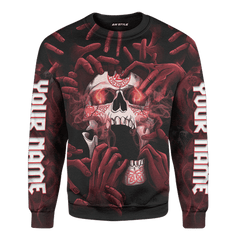 Sepulchral Skull Cornell Red Colour hoodie