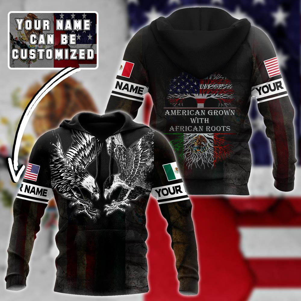 AM Style Customize Mexico - American Eagle Tatto 3D All Over Printed Unisex Hoodies - Full Size - Independence Day - Amaze Style™