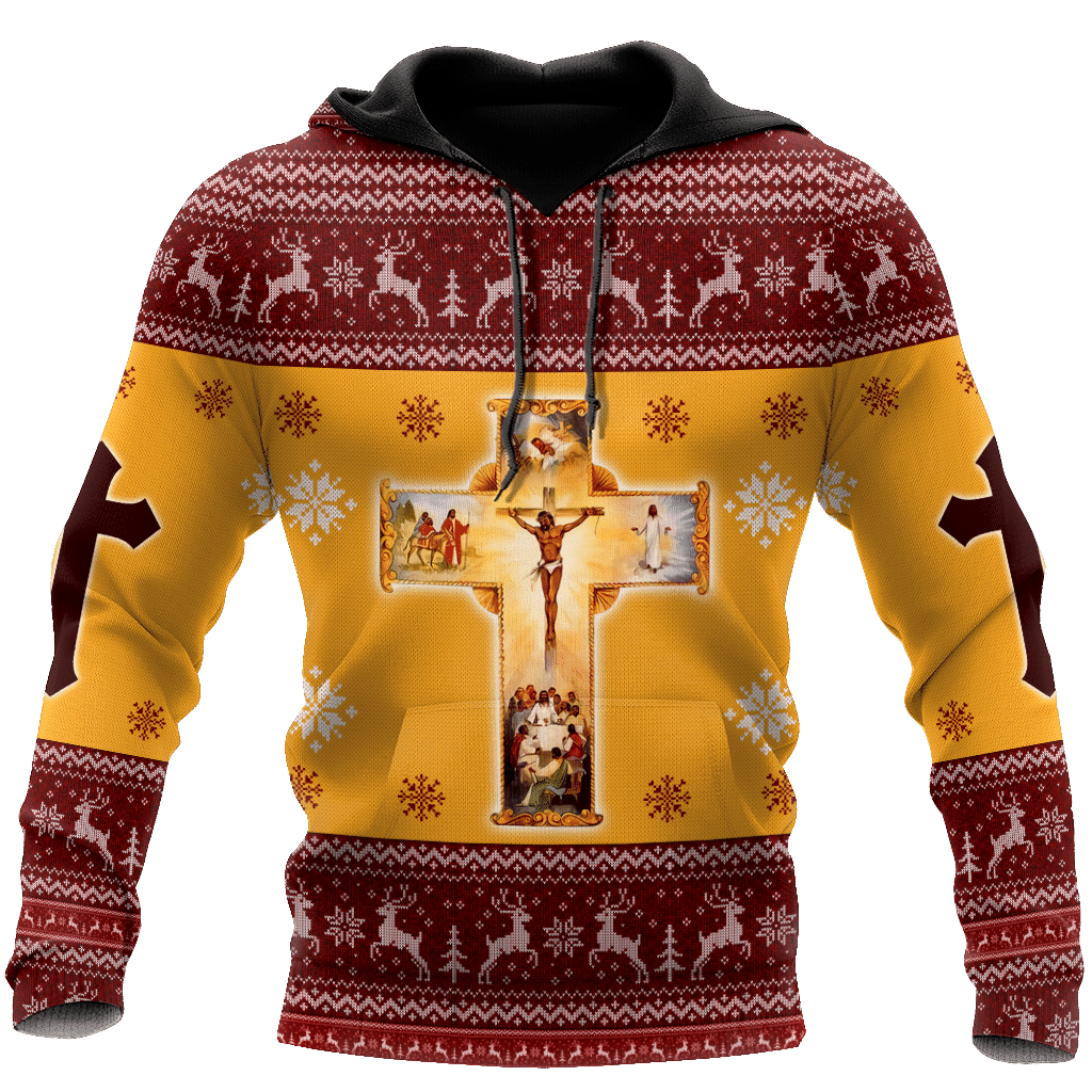 Jesus is the reason for the reason jesus all over printed christmas hoodie