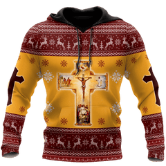 Jesus is the reason for the reason jesus all over printed christmas hoodie