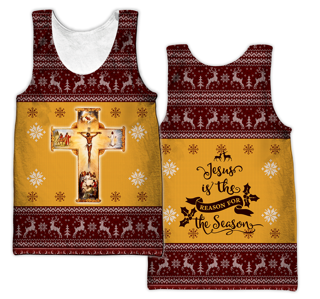 Jesus is the reason for the reason jesus all over printed christmas hoodie