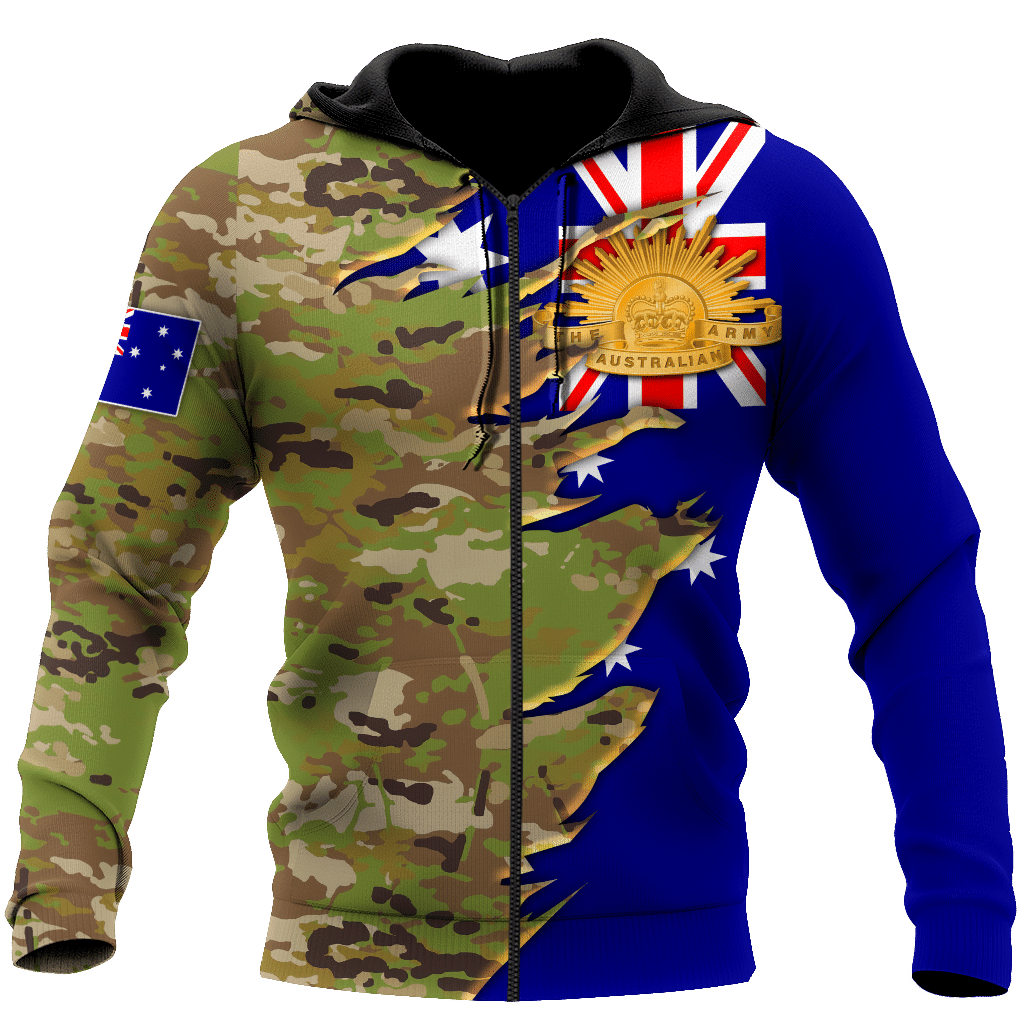 Australian veteran jesus all over printed hoodie