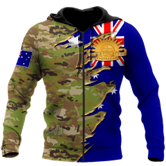 Australian veteran jesus all over printed hoodie