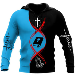 christian jesus dna test jesus all over printed unisex hoodie