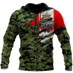 Canadian military veteran jesus all over printed hoodie