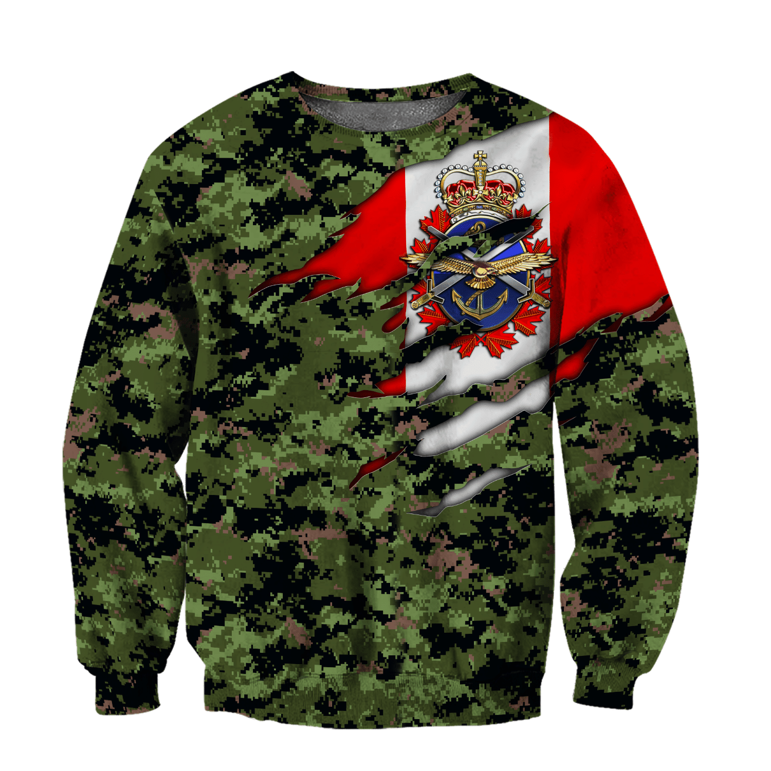 Canadian military veteran jesus all over printed hoodie