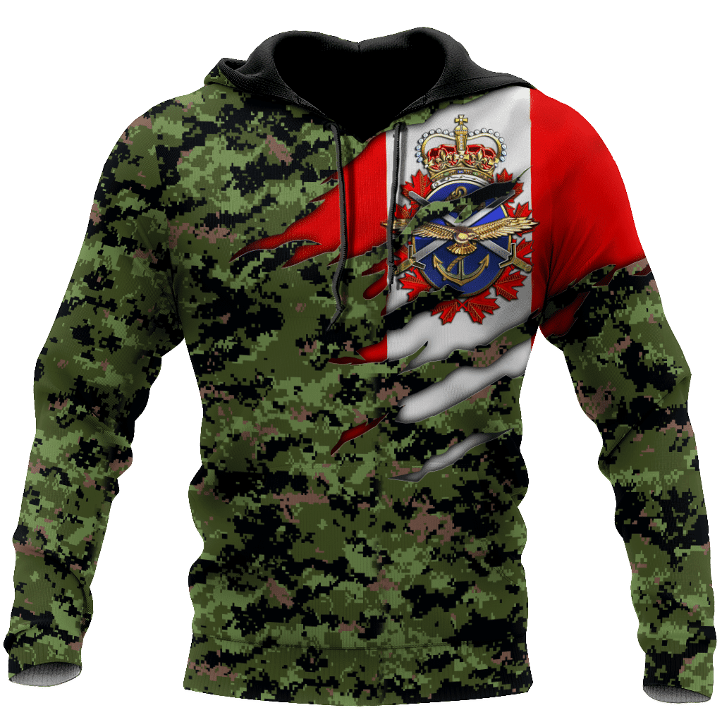 Canadian military veteran jesus all over printed hoodie