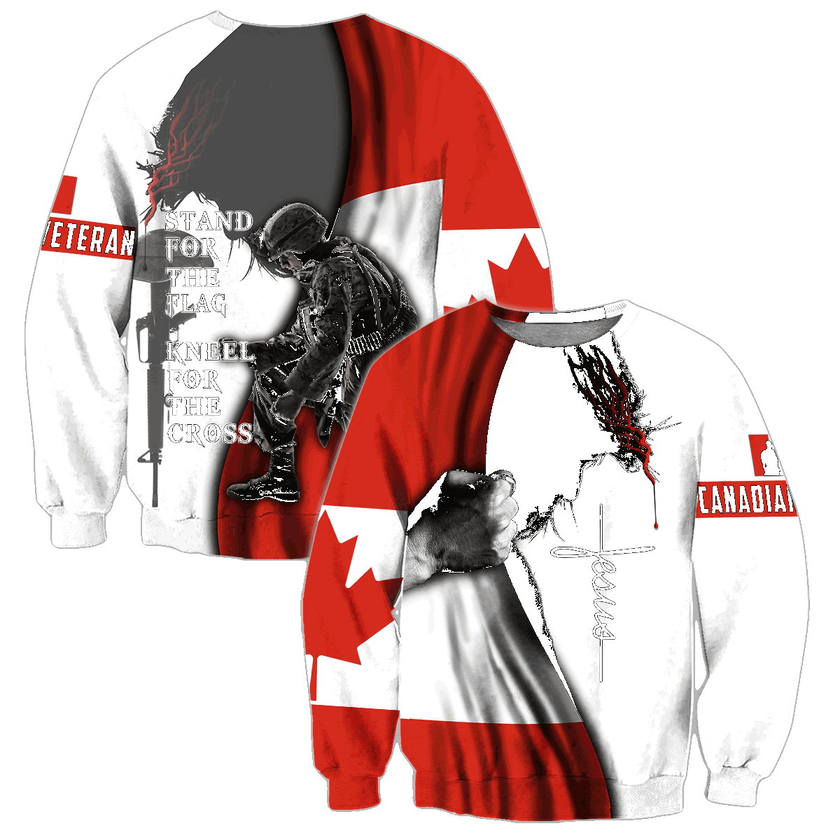 Canadian Veteran Jesus All Over Printed Love God Gift hoodie