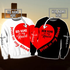 Premium Christian Jesus Personalized Name 3D All Over Printed Unisex Couple Shirts with automatic 10% discount code - Amaze Style™-Apparel