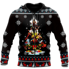 Christmas begins with christ all over printed hoodie