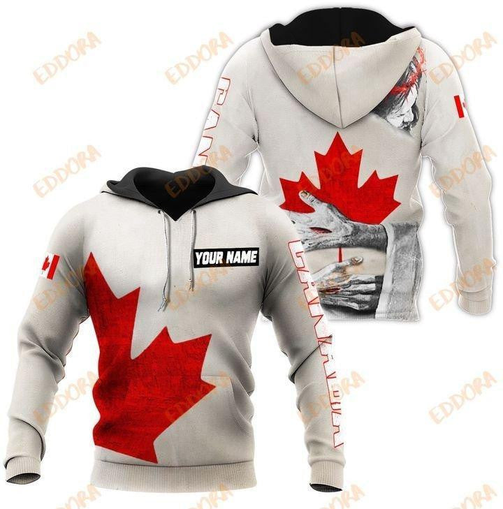 Canada pullover jesus all over printed customized hoodie