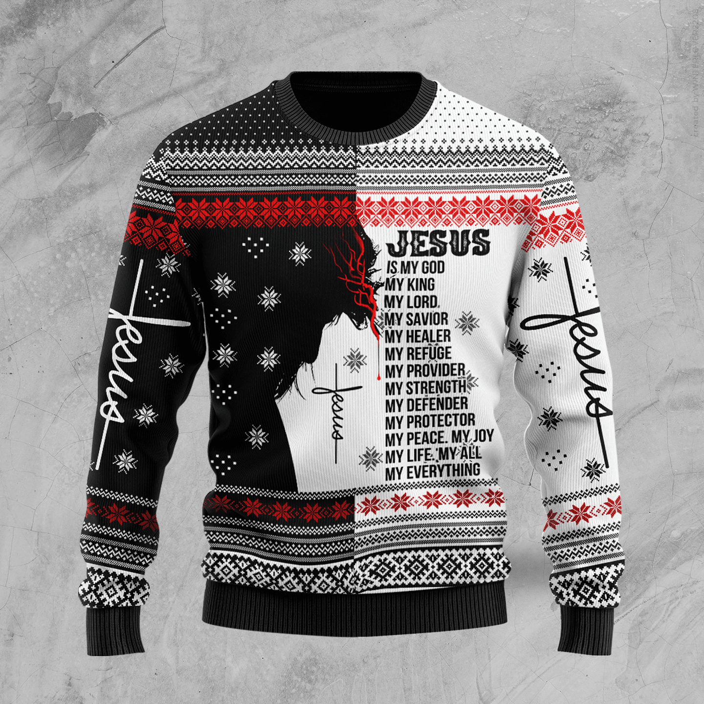 Jesus Christmas Jesus Is My Everything Jesus All Over Printed Knitted Sweater