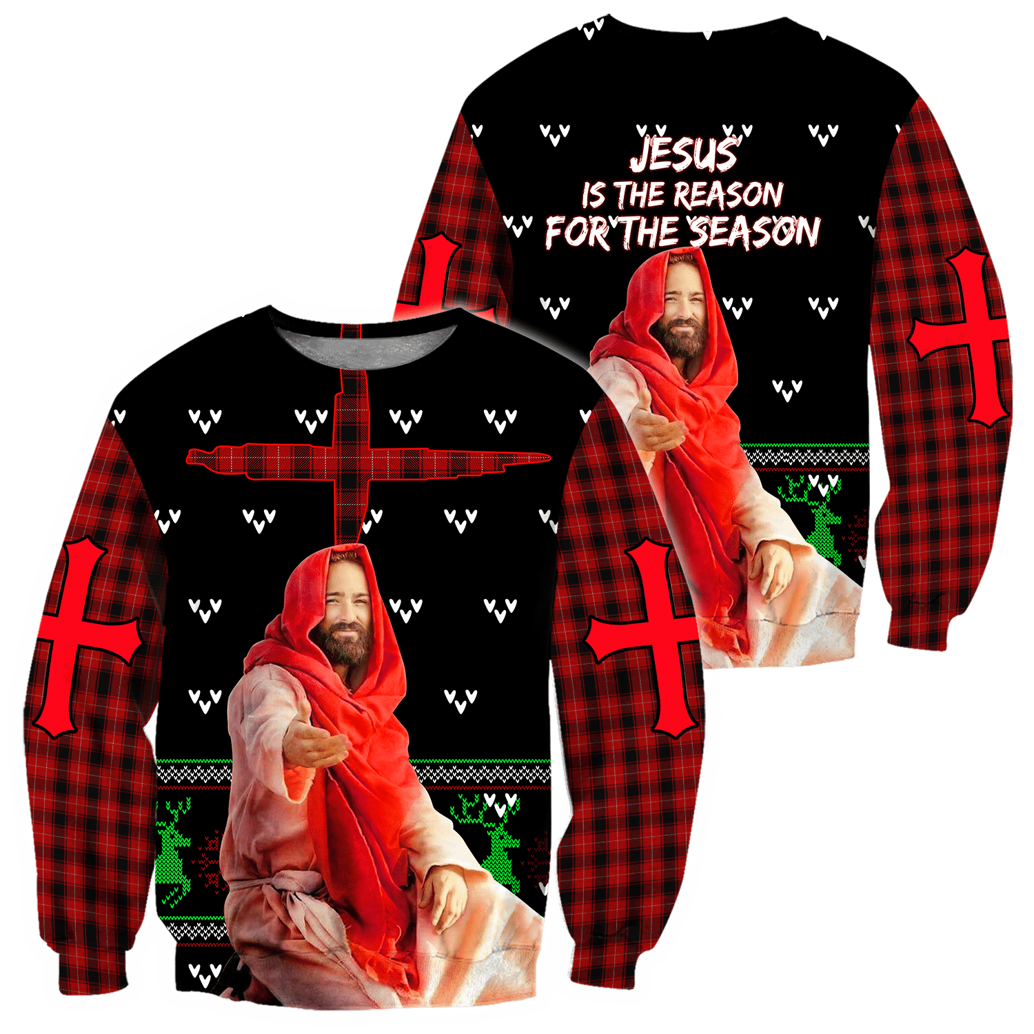 Jesus Christmas Jesus Is The Reason For The Reason Jesus All Over Printed Unisex Hoodie