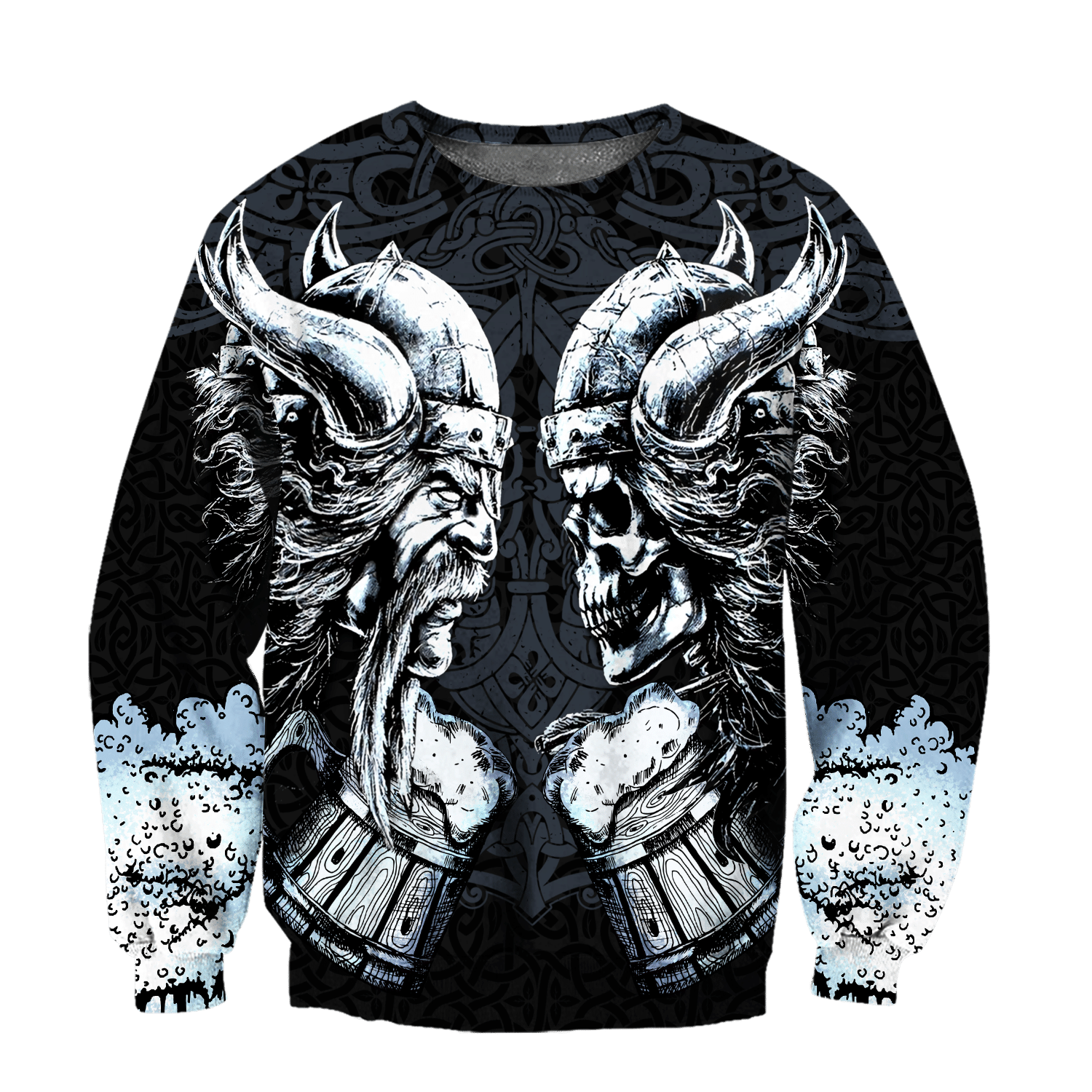 Love Beer Skull Viking 3D All Over Printed Hoodie