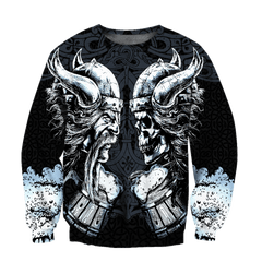 Love Beer Skull Viking 3D All Over Printed Hoodie