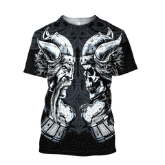 Love Beer Skull Viking 3D All Over Printed Hoodie