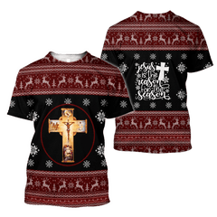 Jesus Christmas Jesus Is The Reason For The Reason All Over Printed Unisex hoodie