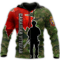 Canadian Veteran Maple Leaf Camo Jesus All Over Printed hoodie