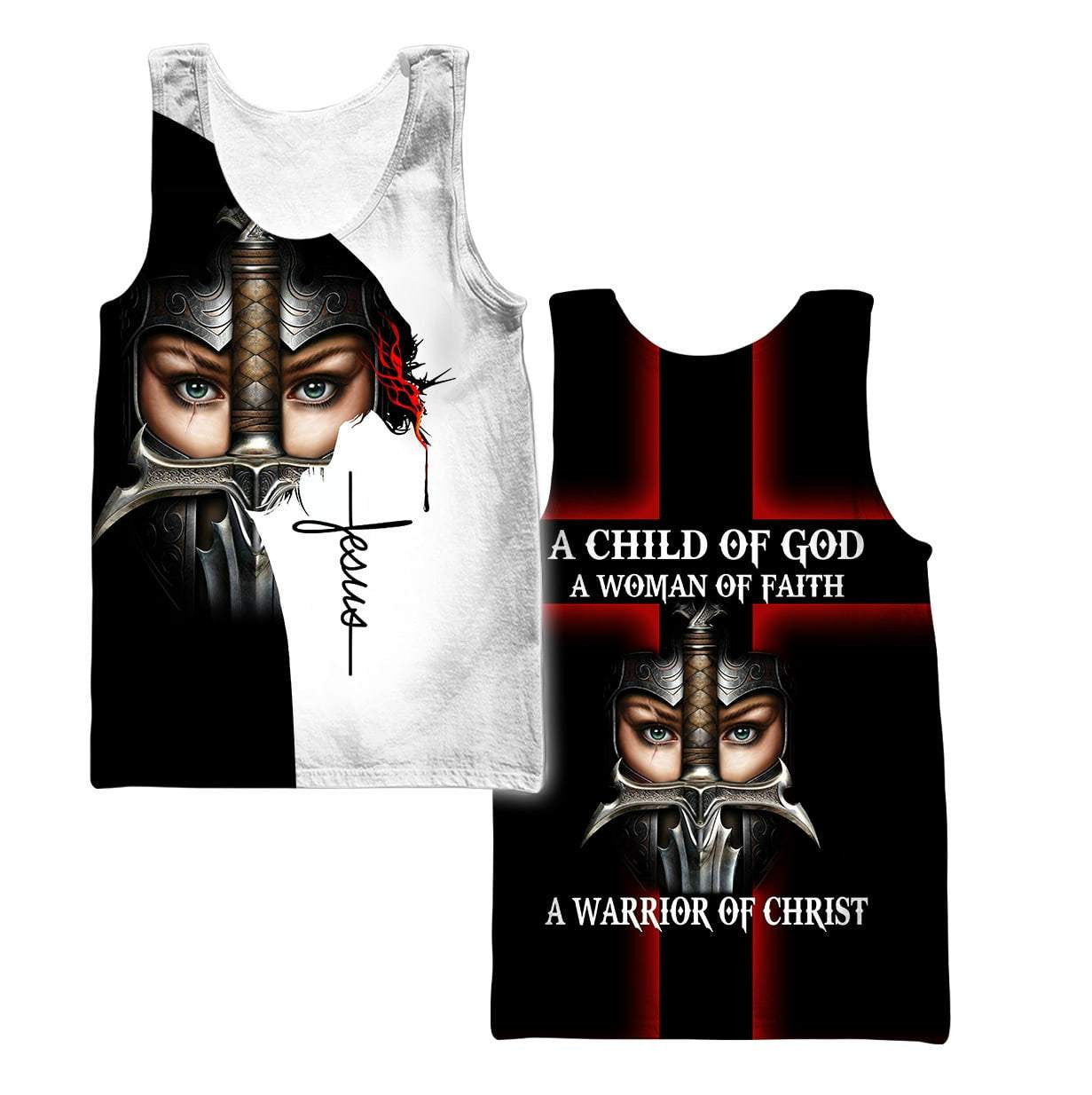 A child of god a woman of faith a warrior of christ jesus all over printed hoodie