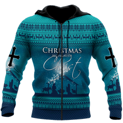 christian christmas nativity jesus all over printed printed unisex hoodie