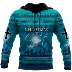 christian christmas nativity jesus all over printed printed unisex hoodie