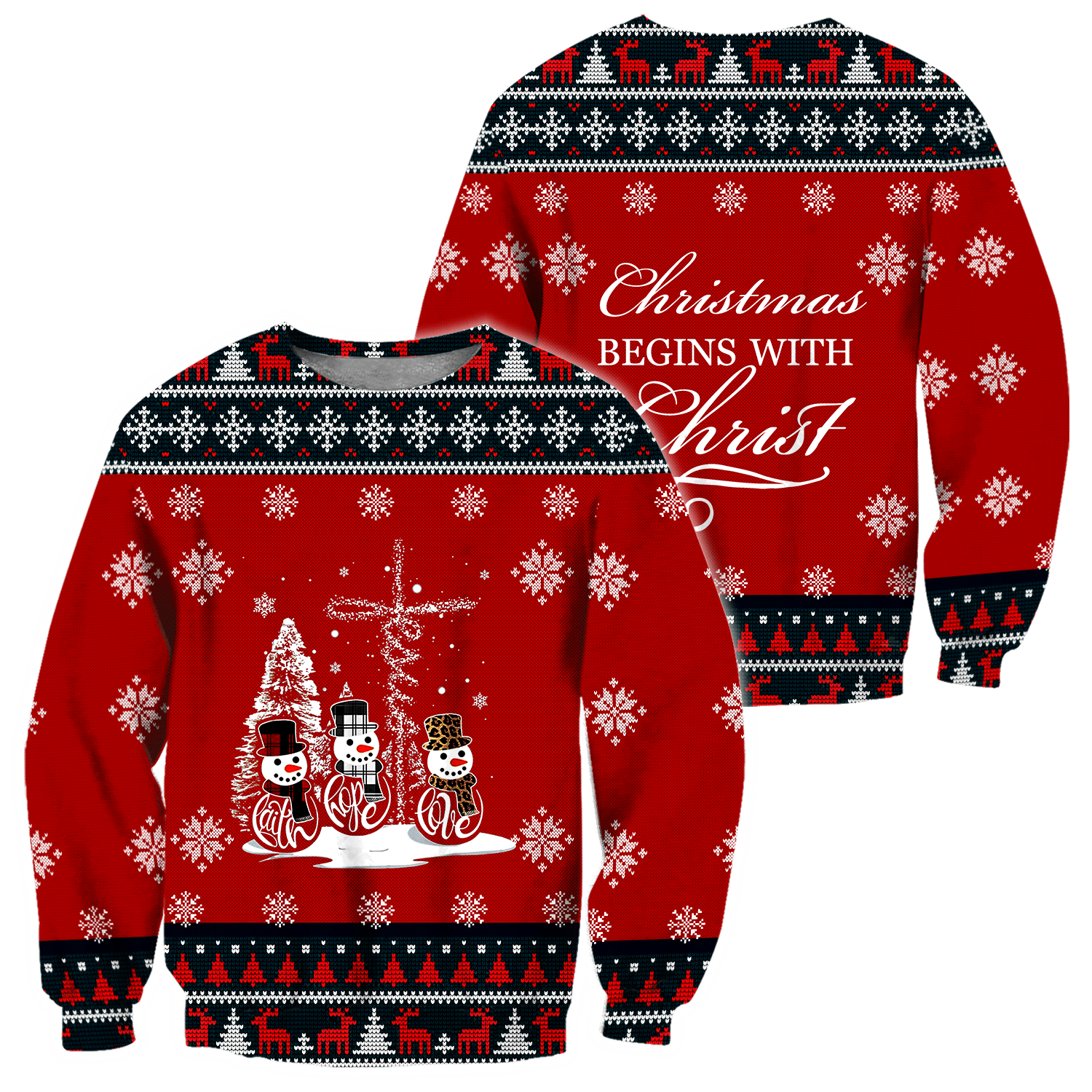 Christmas Being With Christ Jesus All Over Printed hoodie