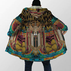 Ancient Owl Ooze Dreamcatcher Pattern Native American 3D All Over Printed Cloak