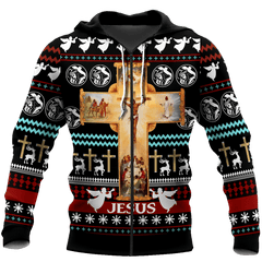 jesus life on earth jesus christmas jesus all over printed unisex Hoodie