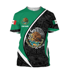 Aztec Calendar Mix Eagle Mexican Pattern Black And Green Aztec Customize All Over Printed 3D All Over Printed Hoodie