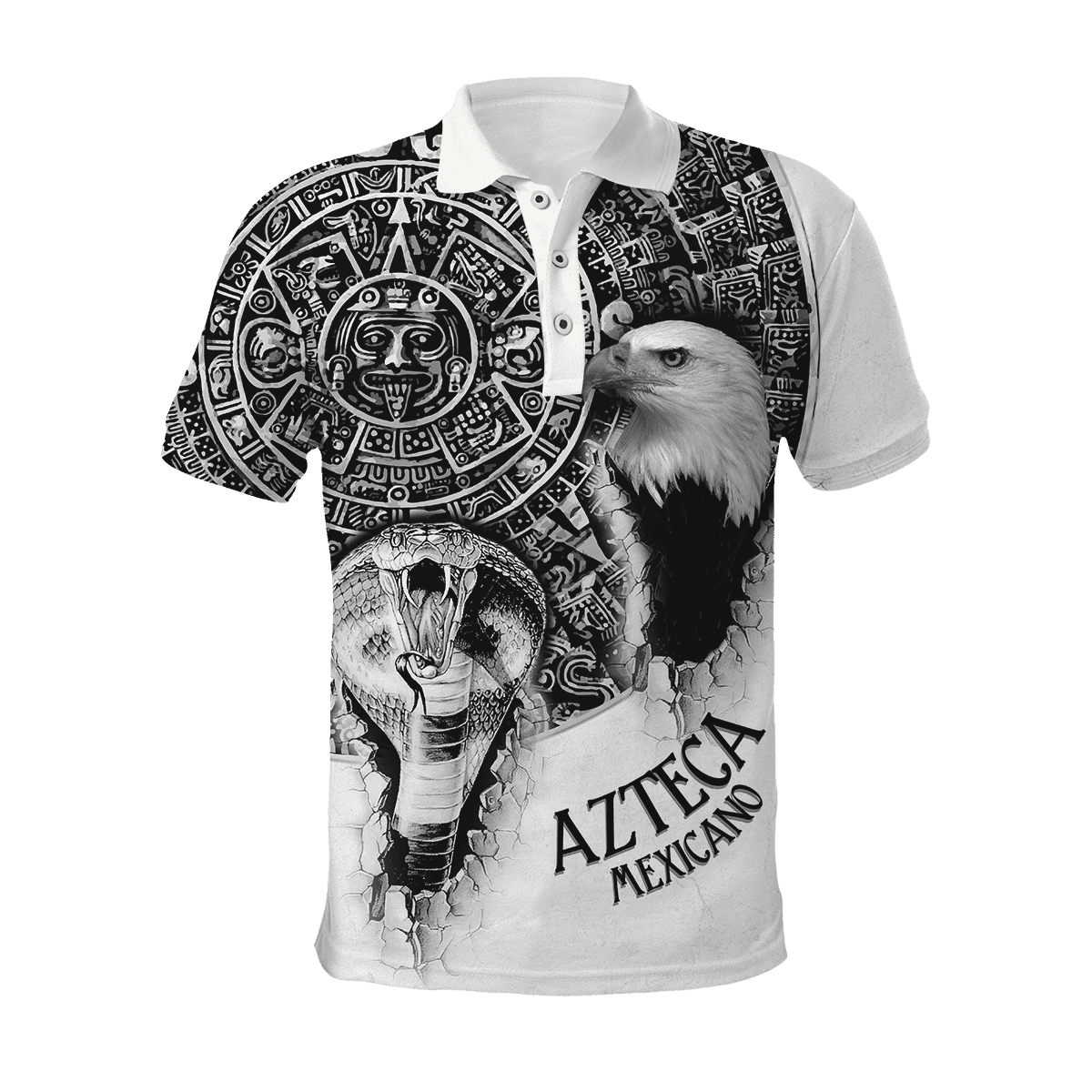 Aztec Calendar Eagle And Snake Patterns On Sleeves And Chest Aztec 3D All Over Printed Shirts