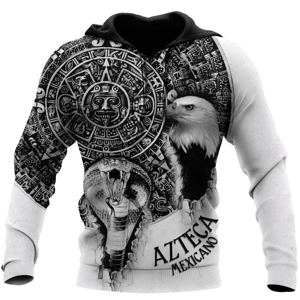 Aztec Calendar Eagle And Snake Patterns On Sleeves And Chest Aztec 3D All Over Printed Shirts