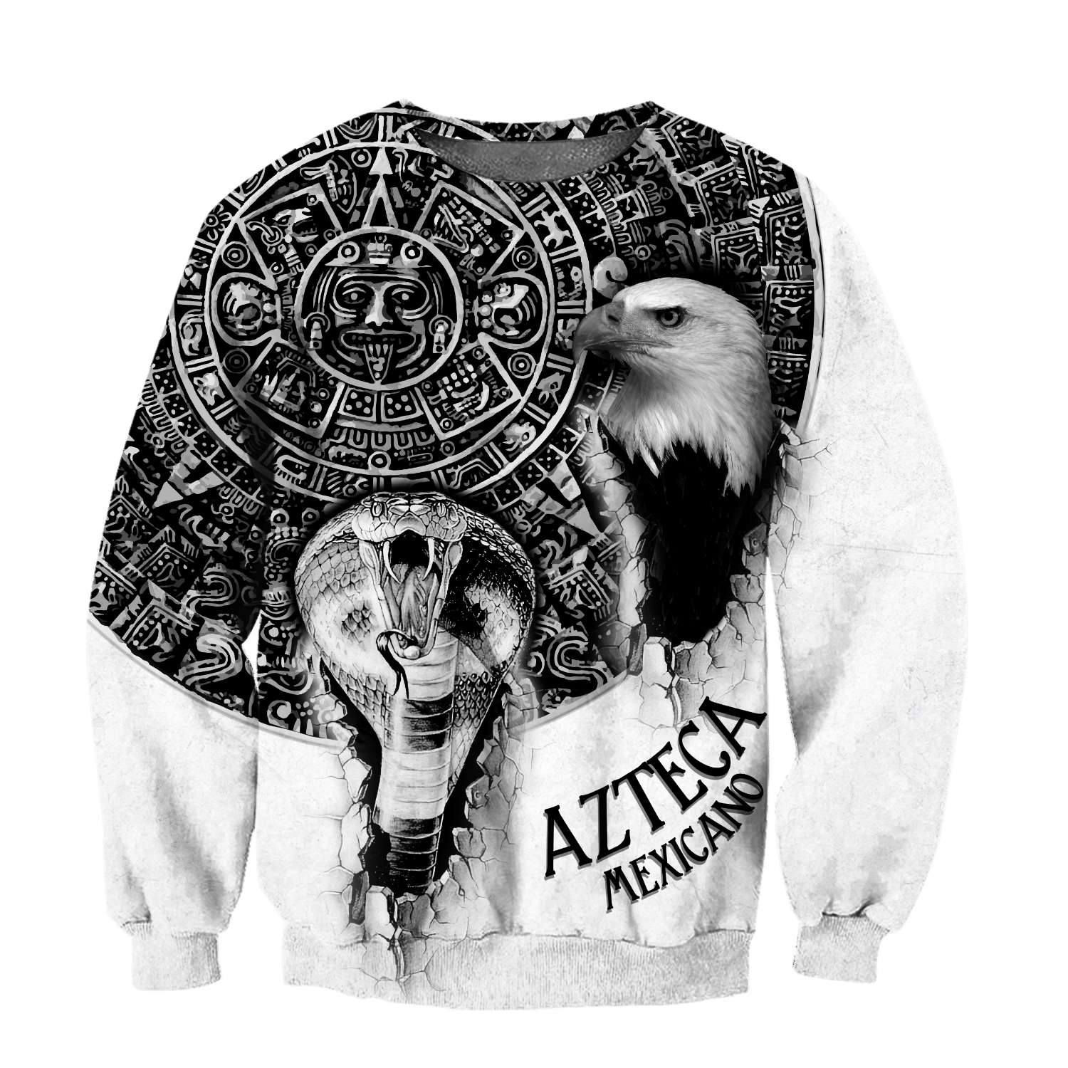 Aztec Calendar Eagle And Snake Patterns On Sleeves And Chest Aztec 3D All Over Printed Shirts