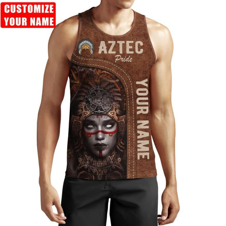 Pretty Aztec Warrior Woman Brown Pattern Aztec Customize All Over Printed hoodie