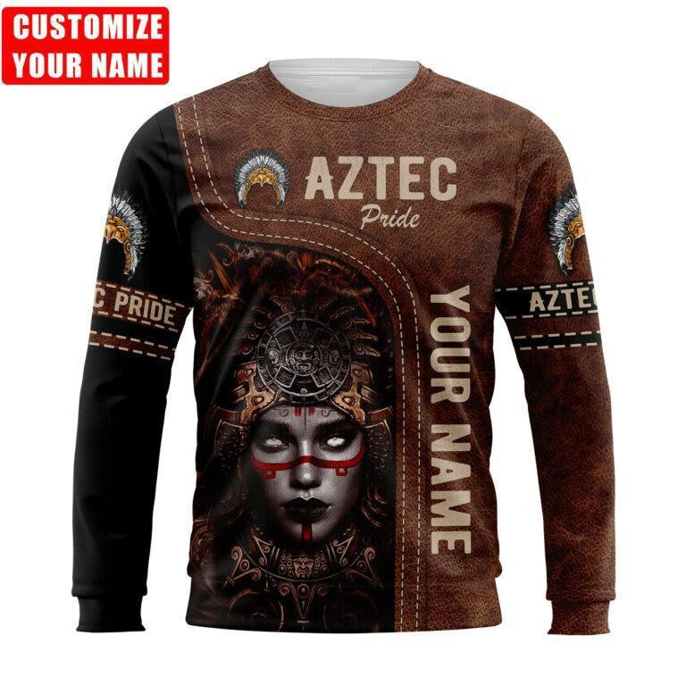 Pretty Aztec Warrior Woman Brown Pattern Aztec Customize All Over Printed hoodie