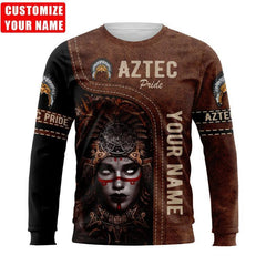 Pretty Aztec Warrior Woman Brown Pattern Aztec Customize All Over Printed hoodie