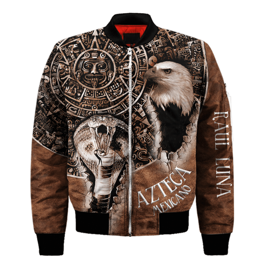 Aztec Calendar Mix Eagle Snake Brown Pattern Aztec Customize All Over Printed 3D All Over Printed hoodie