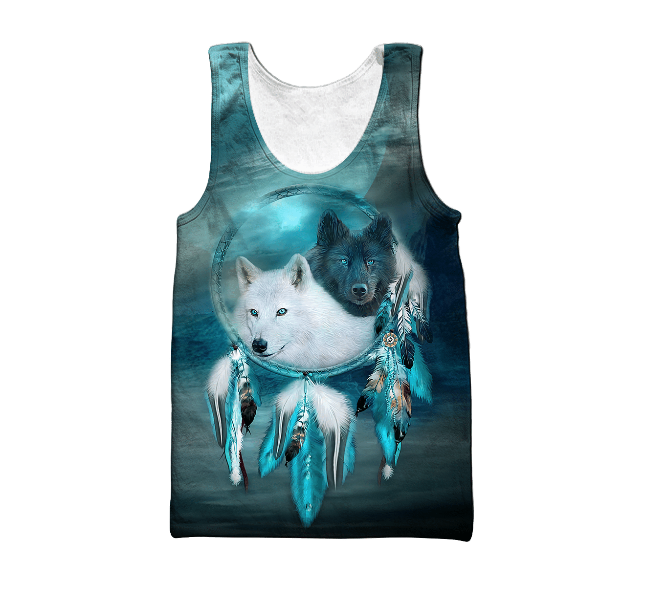 Native American Beautiful Wolf Couple Native America All Over Printed hoodie