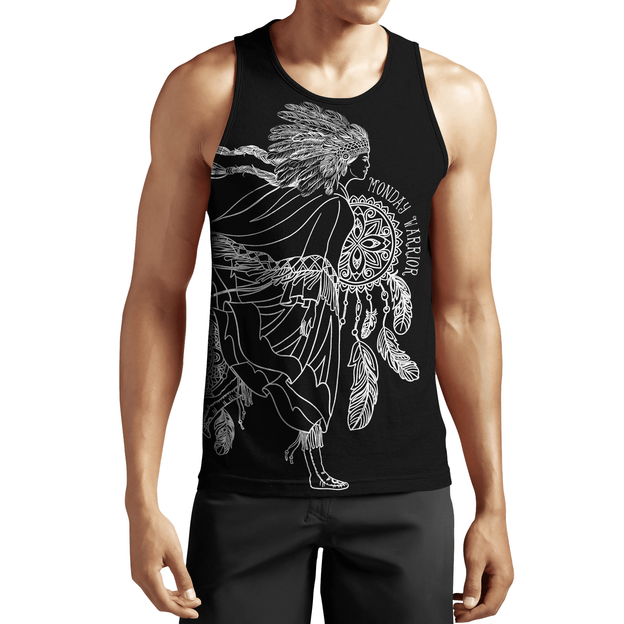 American Indian WarriorMonday Men 3D All Over Printed Shirts