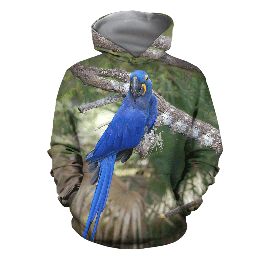 3D All Over Print Beautiful Blue Parrot Hoodie - Amaze Style�?�