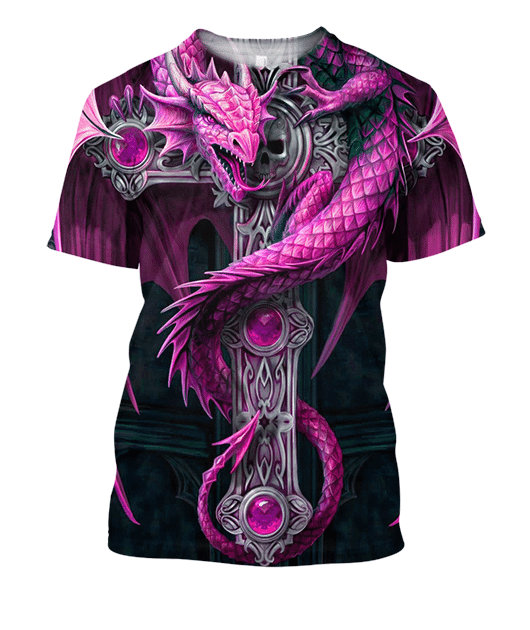 3D All Over Print Pink Dragon Shirt - Amaze Style�?�