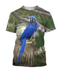 3D All Over Print Beautiful Blue Parrot Hoodie