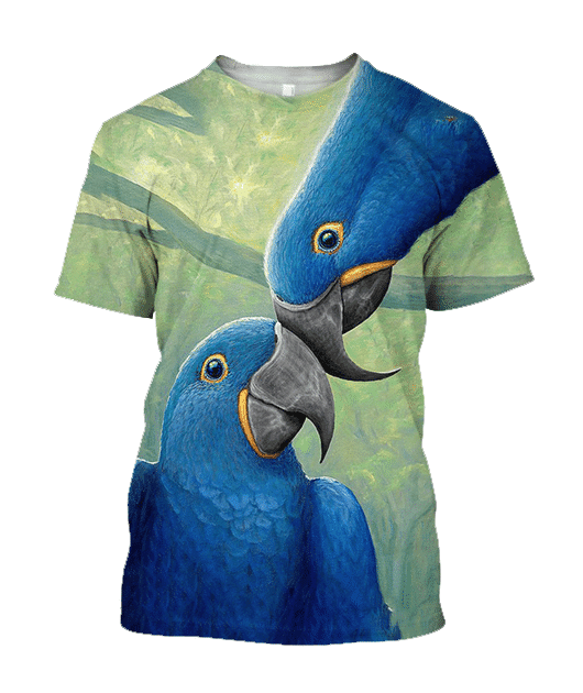 3D All Over Print Parrot Blue Love Hoodie