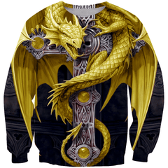 3D Aop Yellow Dragon Shirt