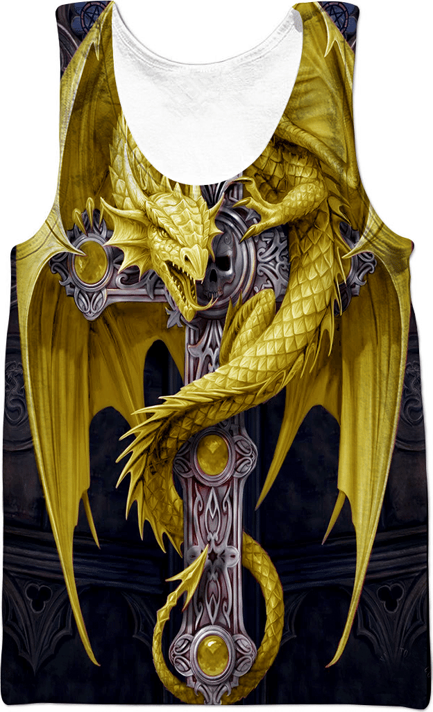 3D Aop Yellow Dragon Shirt