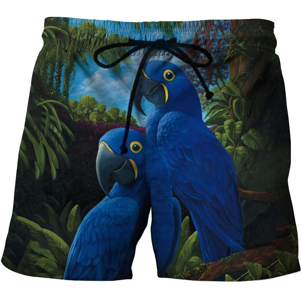 3D All Over Print Blue Parrot Love Hoodie